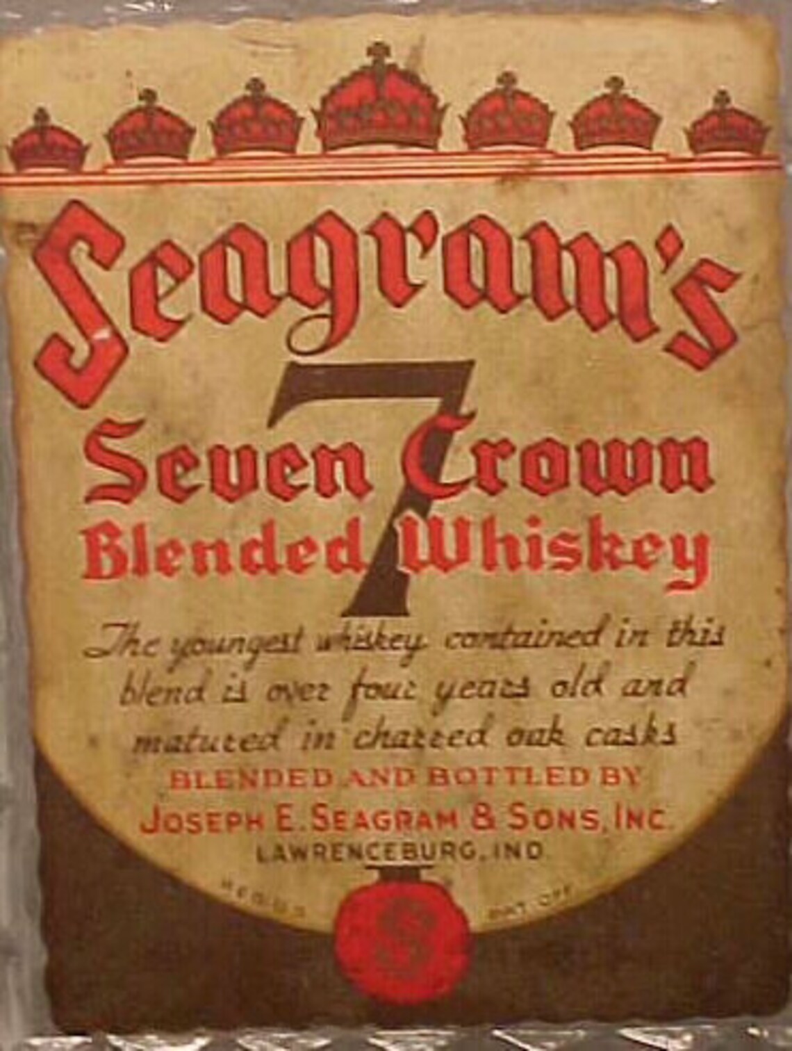 C1930s Seagram's Seven 7 Crown Blended Whiskey Joseph E. Etsy