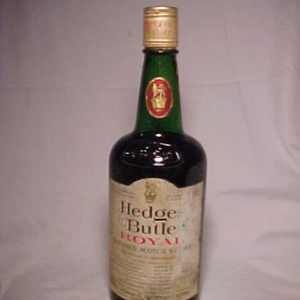 c1960s Hedges Butler Royal Blended Scotch Whisky England, Whiskey Bottle , Back Bar Decor , Man Cave Decor, For Display Only