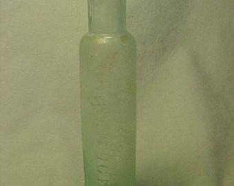 c1840-50's B. A. Fahnestock's Vermifuge, Open Pontil Aqua Medicine Bottle, Country Primitive, Civil War Prop