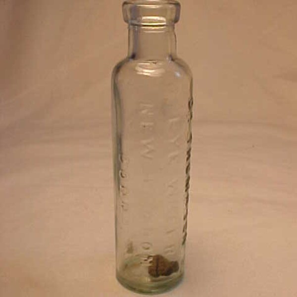 c1920s Dr. Thompson's Eye Water New London, Connecticut., Cork Top Aqua Patent Medicine Bottle, Optometrist Eye Doctor Office Decor No.4