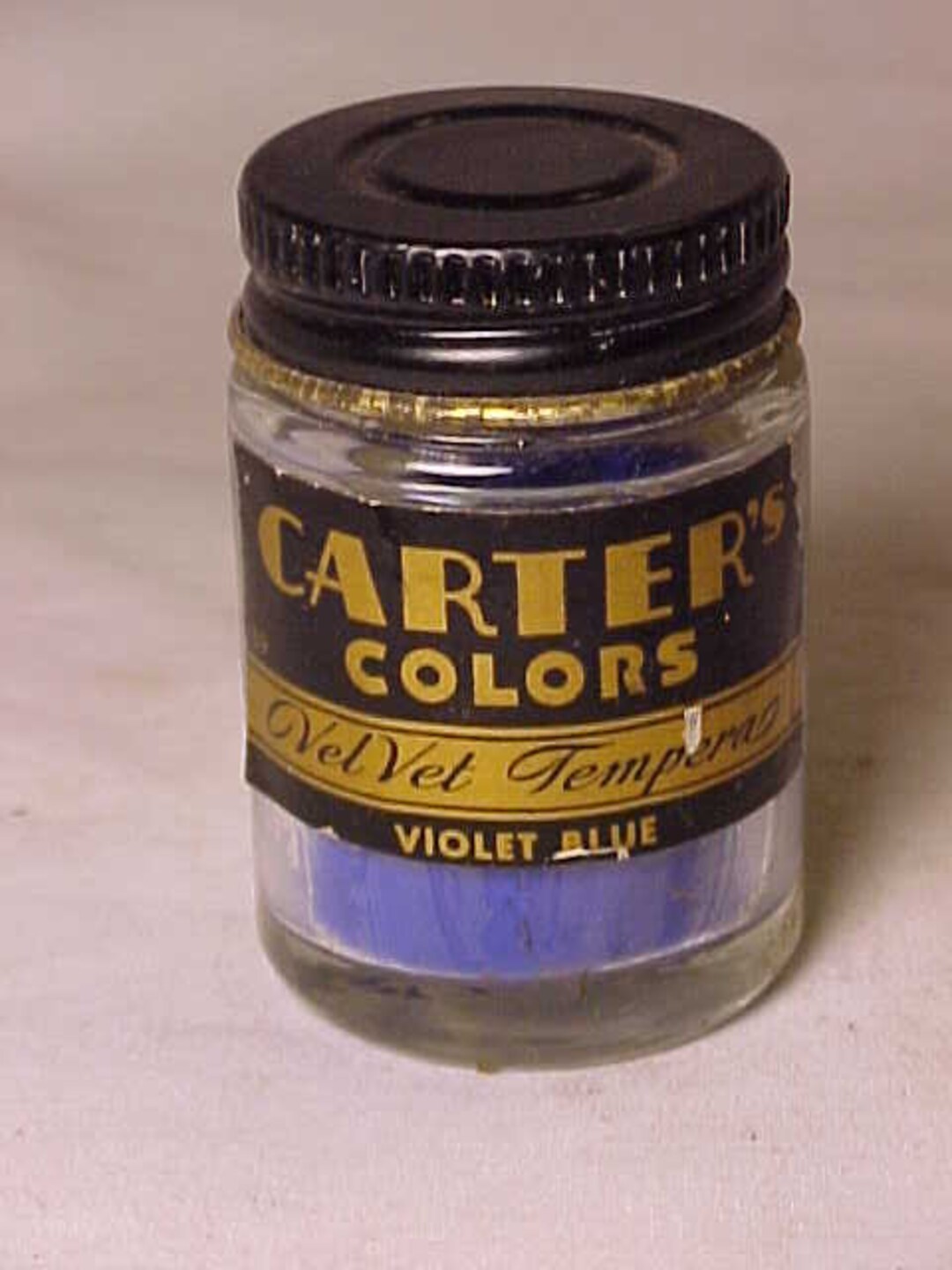 C1930s Carter's Colors Violet Blue Free Sample, Screw Top Inkwell Ink ...