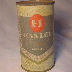 c1950s Rare Hanley Export Beer The James Hanley Company Cranston, Rhode Island, EMPTY Flat Top Beer Can, Man Cave or Back Bar Decor #14