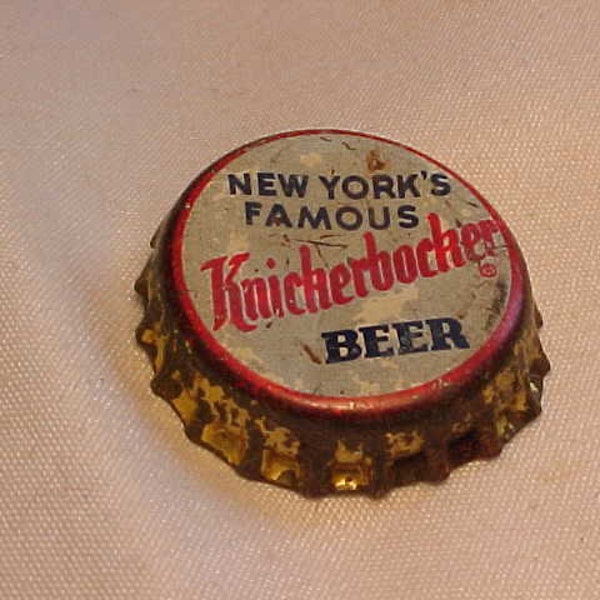 c1930s New York's Famous Knickerbocker New York , Advertising Cork Lined Breweriana Brewery Beer Crown Cap, Back Bar Decor