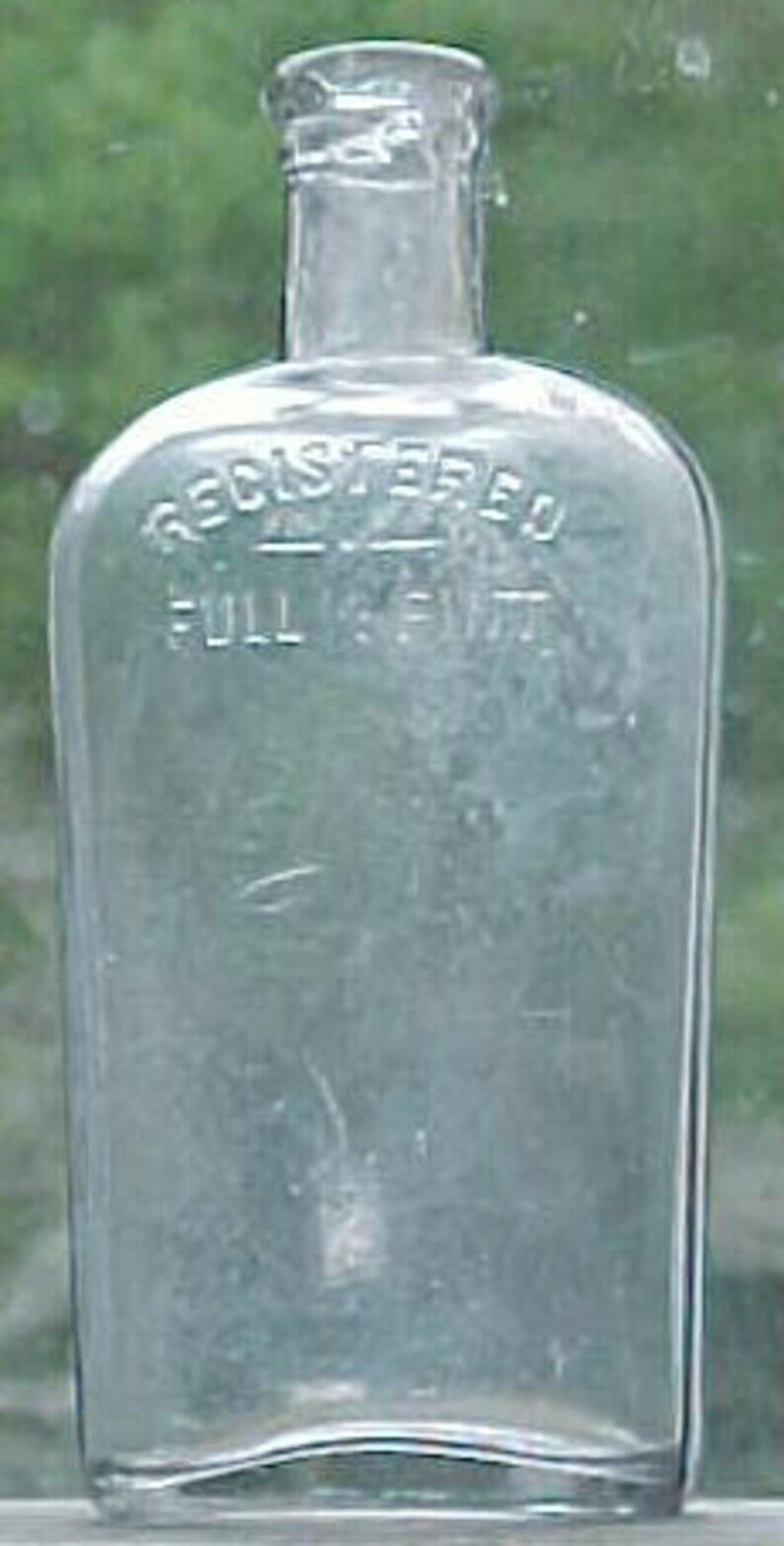 C1890s Registered Full 1/2 Pint Whiskey Flask Cork Top Pint Etsy