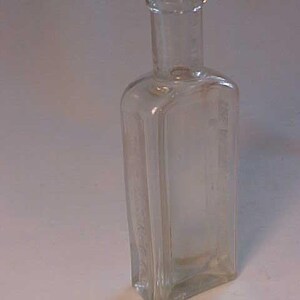 c1890s The Alonzo O. Bliss Co. Washington, D.C., 4 7/8 inches tall Clear Blown Glass Cork Top Druggist Pharmacy Patent Medicine bottle