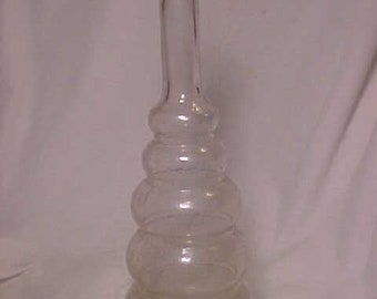 c1890-1910 Cork Top Blown Glass Bulbous Decanter D & G Pontil Back Bar Bottle with rolls, Liquor Whiskey Wine Victorian Decanter Bottle #6