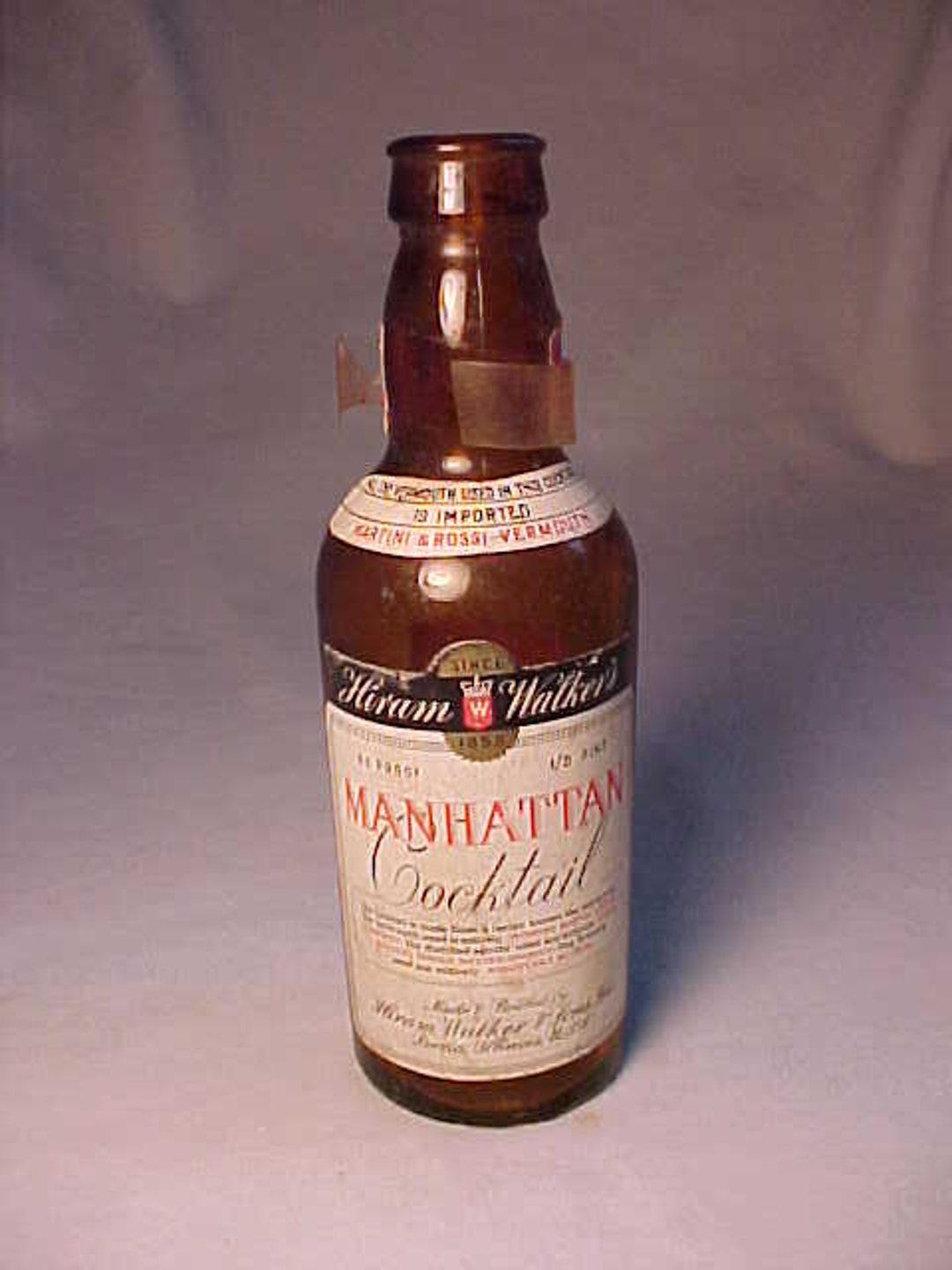 1941 Hiram Walkers Manhattan Cocktail Made & Bottled by Hiram Walker