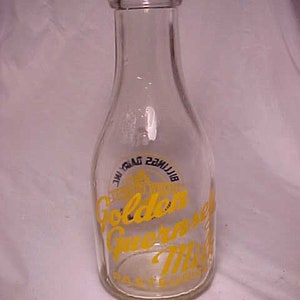 1944 Billings Dairy Inc. Billings, Montana, one quart Yellow & Black Pyro Painted Label TRPQ Milk Bottle, Country Kitchen Decor