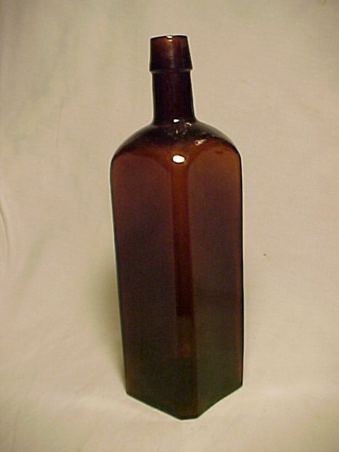 C1870s Amber Color Square Utility Bitters or Medicine Bottle With an ...