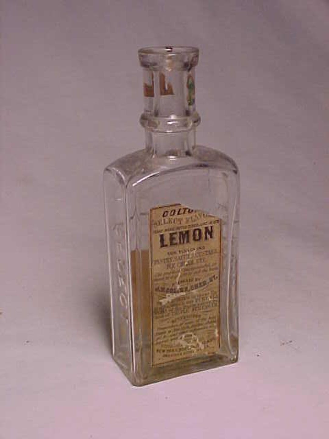 C1880s Colton's Select Flavors Lemon Boston, Mass. and New York, Clear ...