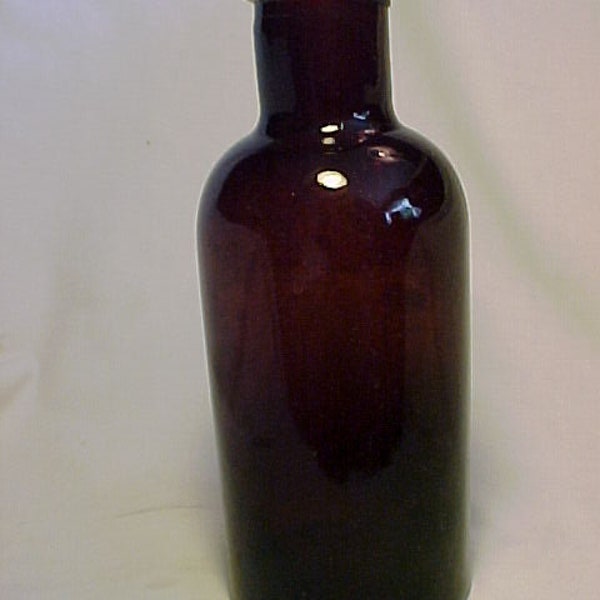 c1860-70s Stoddard Glass Works Keene, N.H. , pint size Wide Mouth Red Amber Glass Utlility Patent Medicine or Pickle Bottle