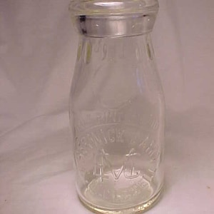 c1920s Berwick Dairy E. M. Clewell Berwick, PA., Embossed Half Pint Milk Bottle, Country Primitive Decor, Pennsylvania History