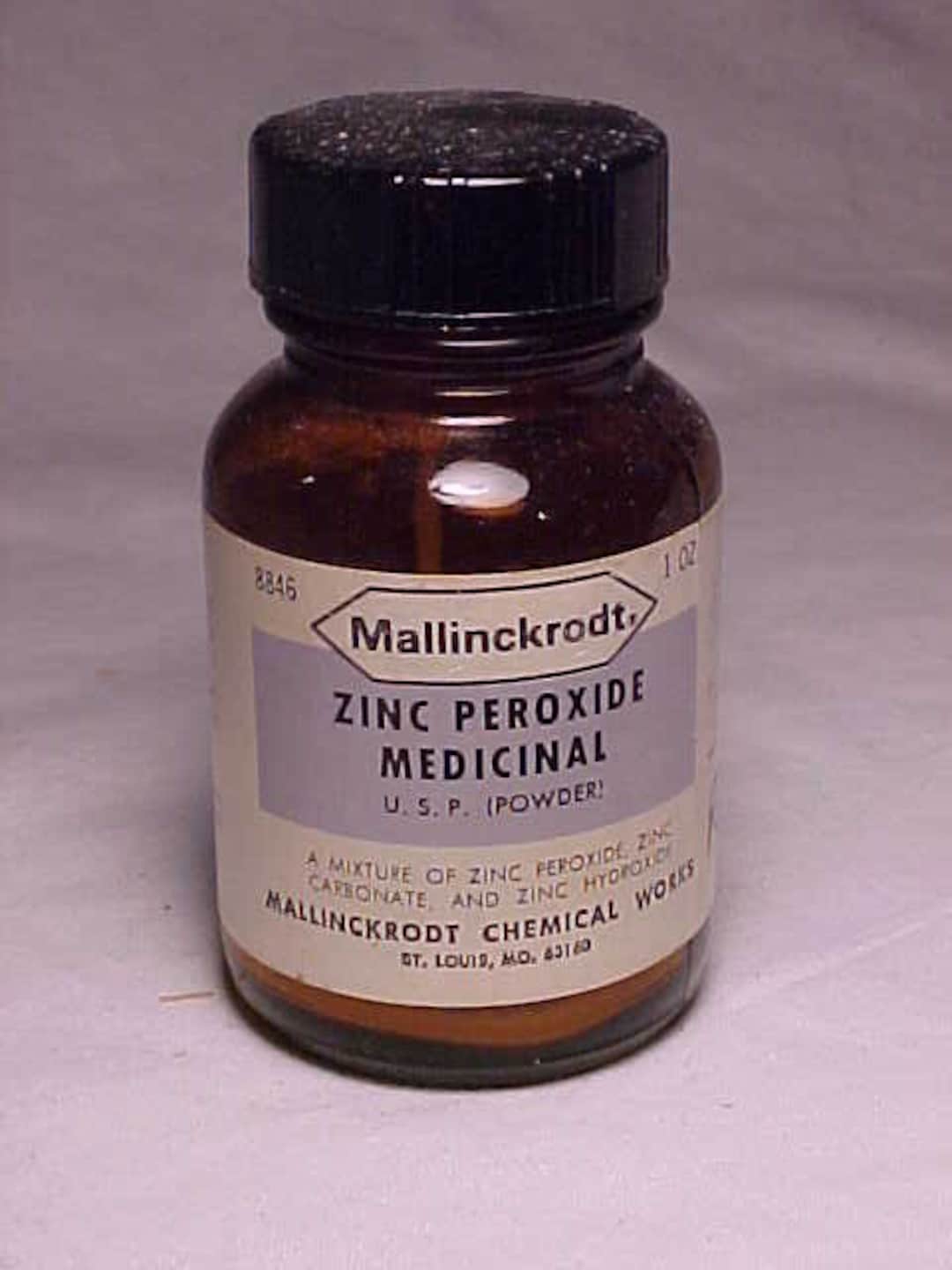 C1960s 1 Oz. Mallinckrodt Zinc Peroxide Medicinal Mallinckrodt Etsy