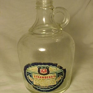 c1930s IGA Brand Strawberry Syrup Independent Grocers Alliance Company Chicago, ILL., Soda Fountain Back Bar Decor, Country Primitive Decor