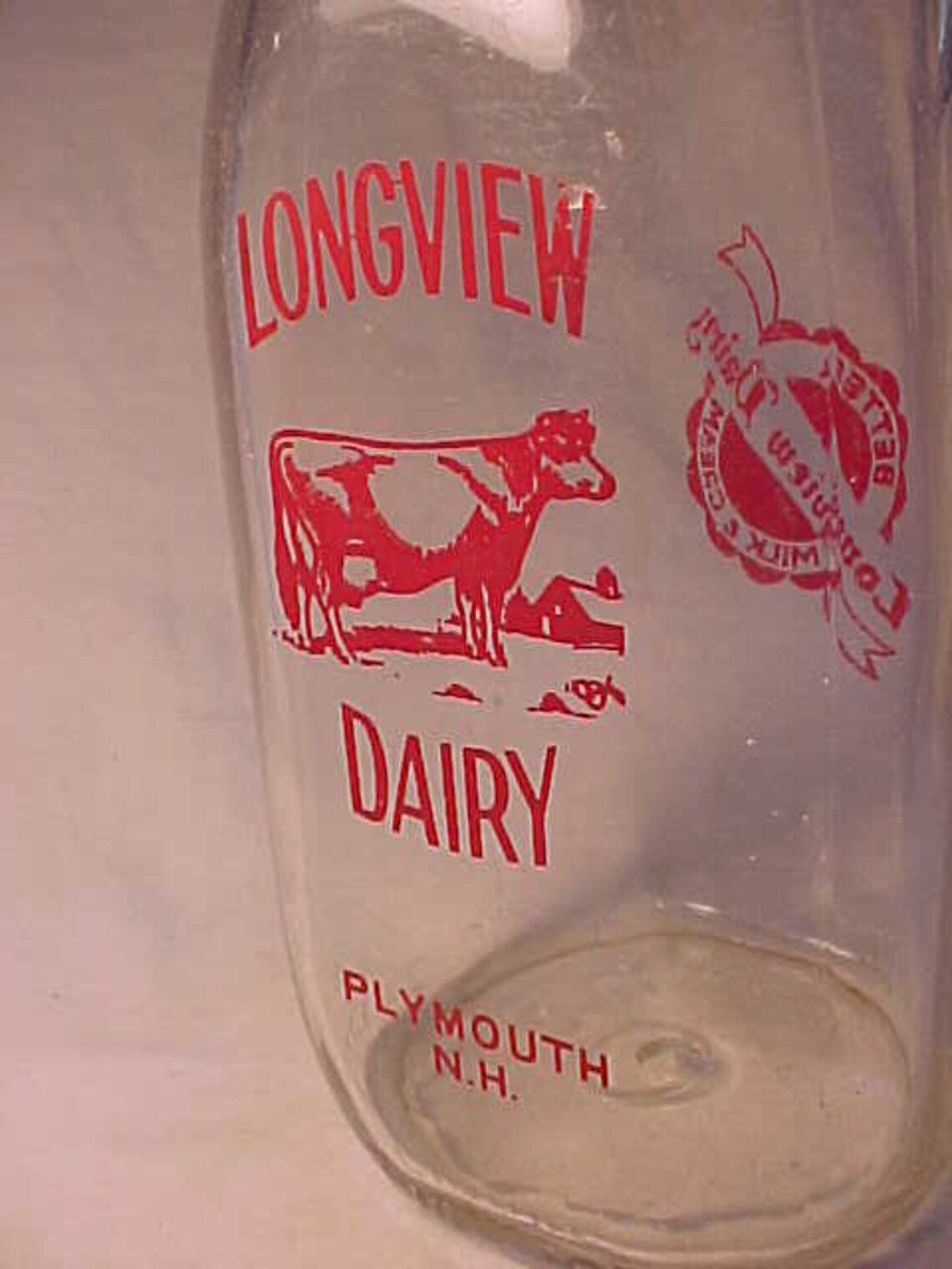 1951 Longview Dairy Plymouth N.H. One Quart Size Red Pyro Etsy