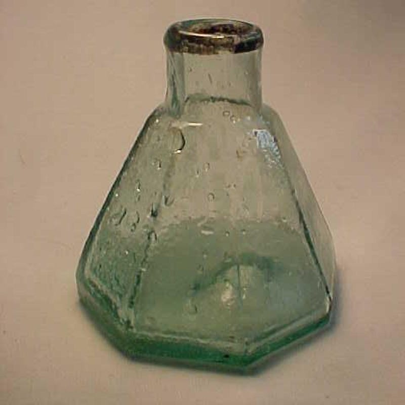 Old Glass Inkwell - Etsy