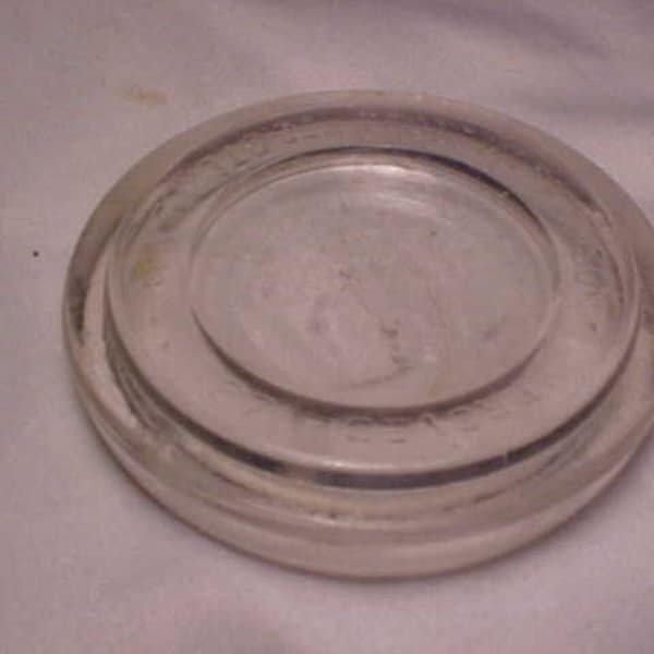 trade mark registered May 23d 1871 Mason's Improved CFJ. Co. Fruit Jar Clear Glass Lid Cover Insert for Standard Size Jar, Fruit Jar Parts