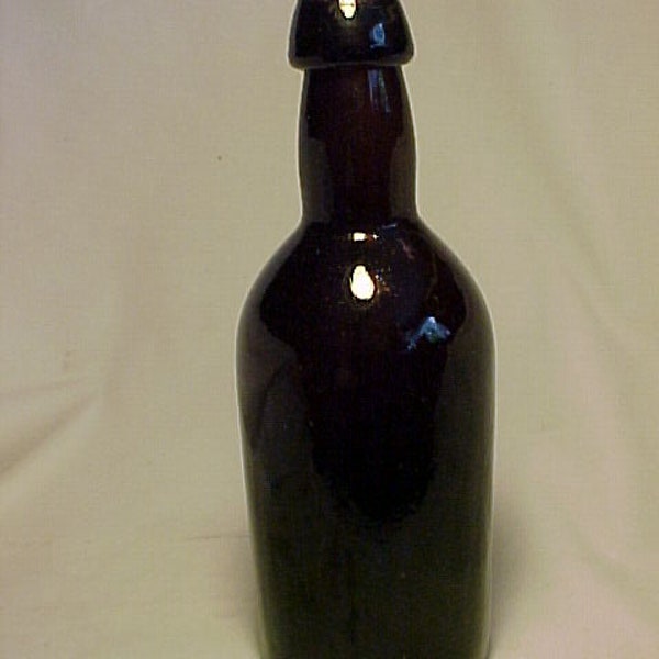 c1860s Westford Glass Works Westford, Conn., Red Amber Utility Hoxie Beer Bottle, Country Primitive Decor, Civil War Prop Decor No.2