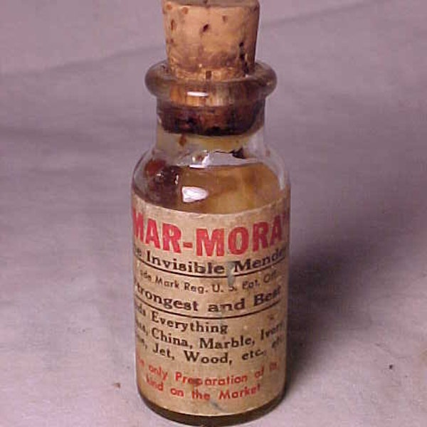 c1920s Mar Mora the Invisible Mender V. F. Van Stan Co. Philadelphia, PA., with the original paper label, Country Primitive Decor