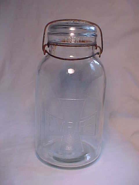 Vintage Aqua Gem Half Gallon Glass Jar 