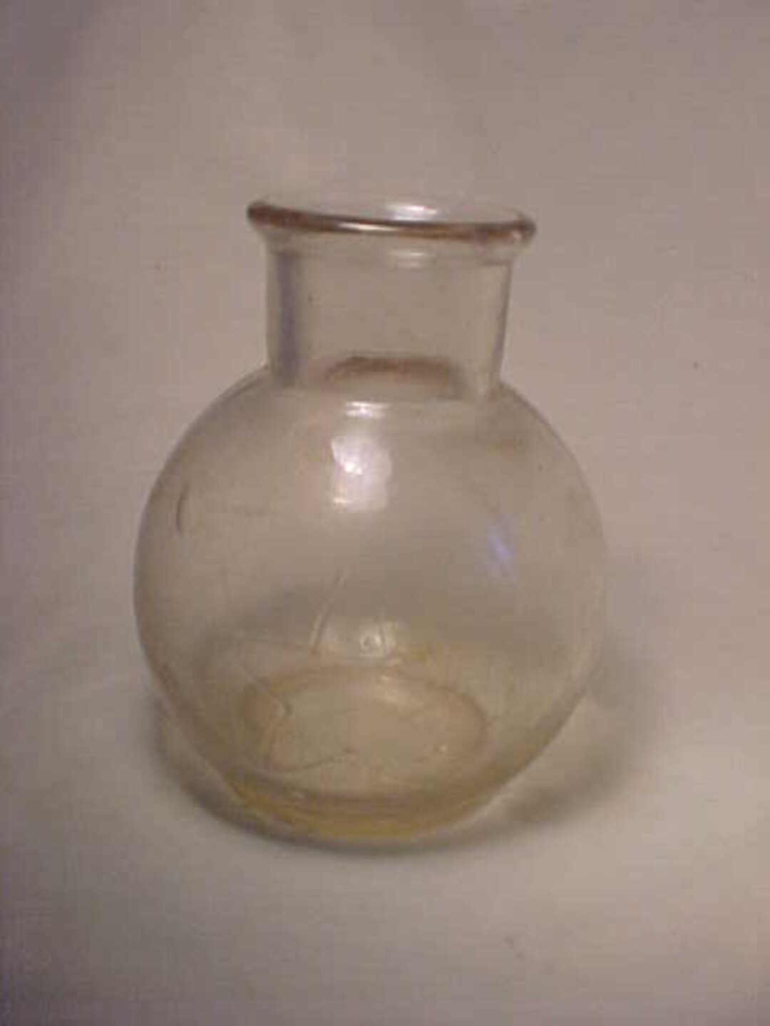 C1890s Charles Gulden New York, Cork Top Clear Blown Glass Bulbous