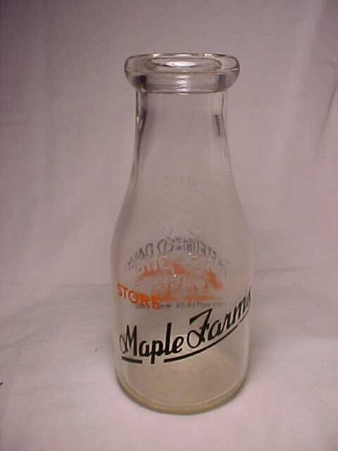 Antique Style Glass Milk Bottle 32 Oz -  Sweden