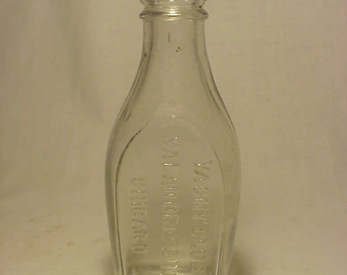 C1890s Yacht Club Salad Dressing Chicago, ILL., Blown Glass Food Sauce