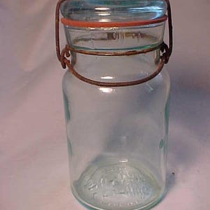 c1880s Trade Mark Lightning Putnam 621 Aqua Base Embossed Fruit Jar, Scarce Base Embossed only Jar, Fruit Jar Redbook # 1491 #4