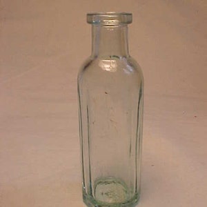c1920s Carbona Cleaning Fluid Carbona Prod. Co. New York, N.Y., Vintage small Size 12 sided Cork Top Bottle, Country Primitive Decor