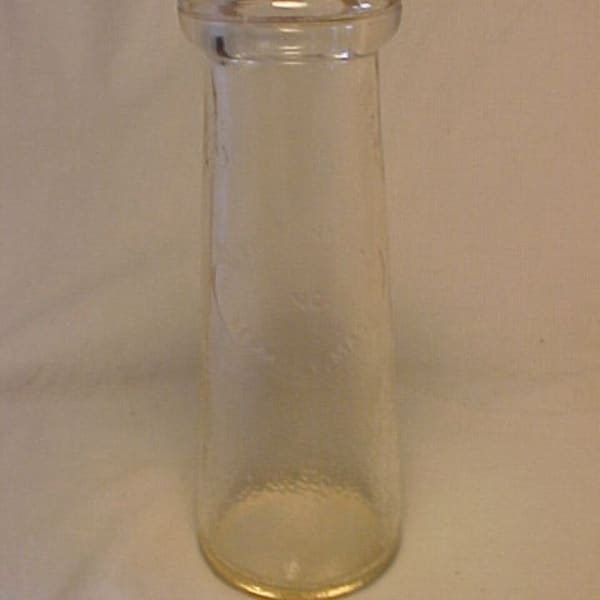 c1940s Roman Dairy Farms Inc. Berkley, Mass. , Embossed Half Pint Tall Flavor Milk Bottle, Great for Wedding Decor