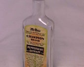 c1930s McNess Champion Brand Peppermint Extract manufactured by Furst McNess Company Freeport, Illinois, Country Primitive Decor