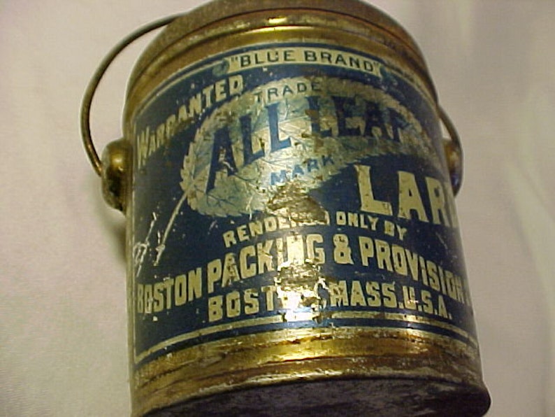 C1920s Blue Brand All Leaf Lard Rendered Only by Boston Etsy