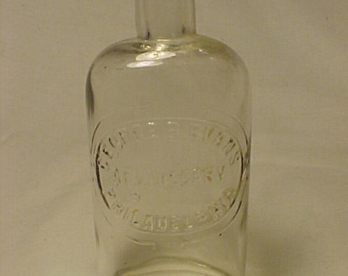 C1890s B. Evans Apothecary Philadelphia, PA., Cork Top Clear