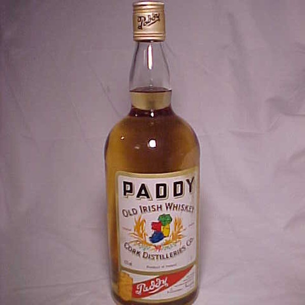 c1970s Paddy Old Irish Whiskey Cork Distilleries Co. product of Ireland quart bottle, Back Bar Decor , Man Cave Decor, For Display Only