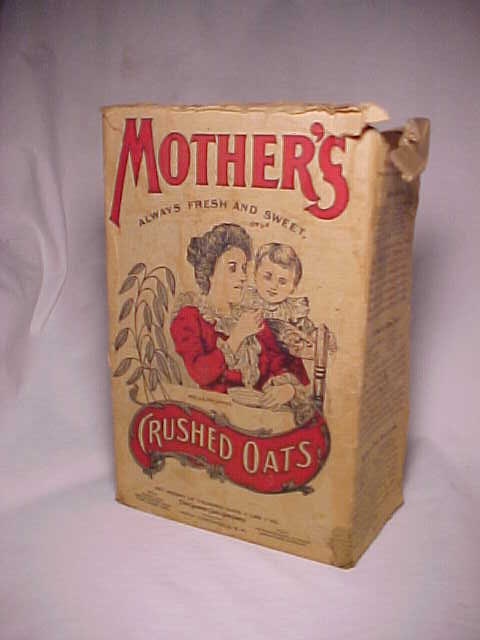 Vintage Large Original Quaker Oats Cardboard Container, Red/Blue/White