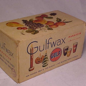 Vintage Canning Wax 1950s Gulf Canning Wax Unused in Original Packaging  Vintage Midcentury Canning Supplies Kitchen Decor 