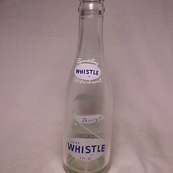 c1970 Thirsty Just Whistle Lafayette Bottling Co. New Britain, Conn.,  7 Ounce ACL Soda Bottle, Orange Soda Bottle, Soda Fountain Decor