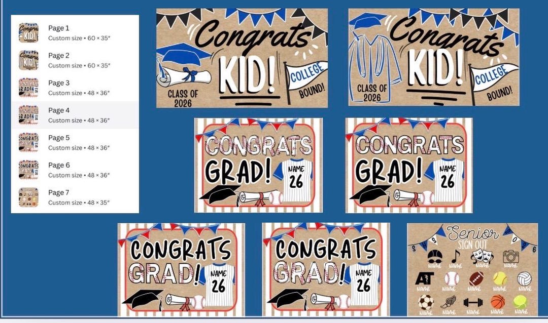Senior Sign Out Image Graduate Banner Senior Sign Out Bundle Template (digital Download) - Etsy