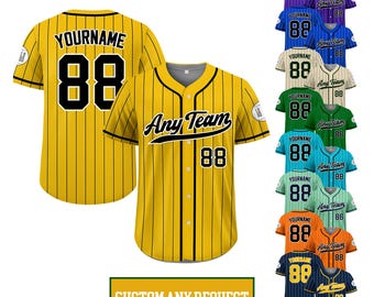 Custom Pinstripe Baseball Jersey: Personalized Team Name & Number