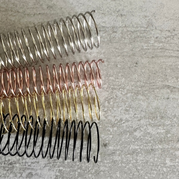 Spiral Planner Coil: Black/Aluminum/Gold/Rose Gold -- Various Sizes