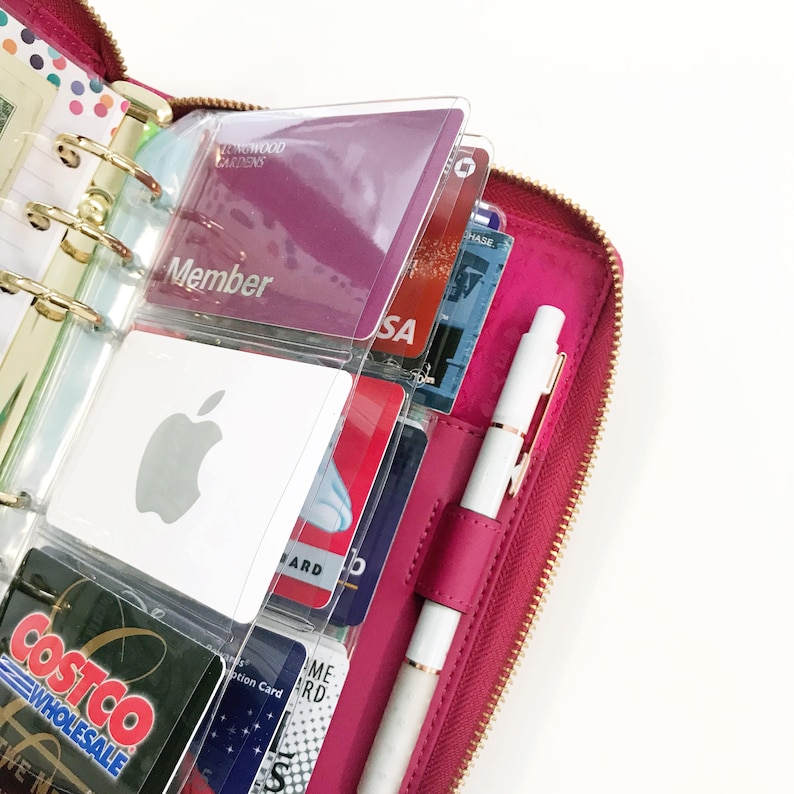 3Pocket Credit Card Vinyl Sleeve Personal size Etsy