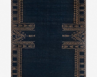 Handwoven Cotton Dhurrie Rug, Boho Tribal Flatweave, 10x14