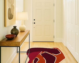 Hand-Tufted Wool Area Rug, Modern Geometric Design