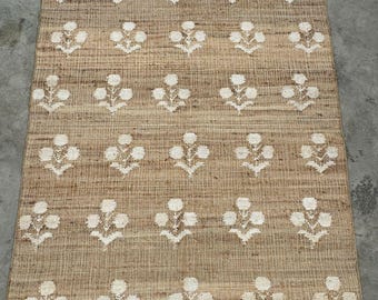 Handmade Natural Jute Rug, Boho Area Rug, Rustic Farmhouse Floor Rug, Eco Friendly Home Decor, Living Room Rug