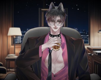 Live2D Model 【Wolf Jack Pink Ver. 】 VTuber Model 【2D Avatar】