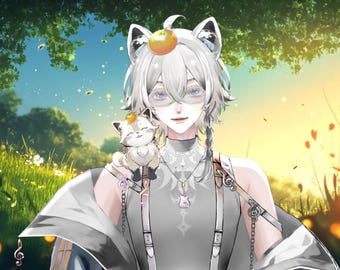 Live2D Model 【Red Panda White Ver.】 VTuber Model