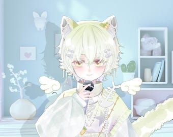 Live2D Model 【Neko Green Ver.】 VTuber Model