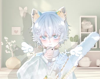 Live2D Model 【Neko Blue Ver.】 VTuber Model