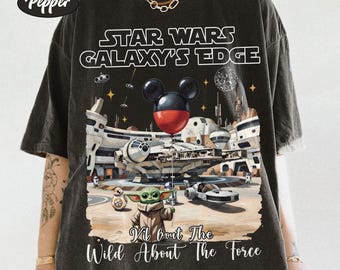 Star Wars Galaxy’s Edge Shirt, Baby Yoda Comfort Colors Tee, Disneyland Family Trip, Wild About the Force, Sci-Fi Disney Park Graphic Tee
