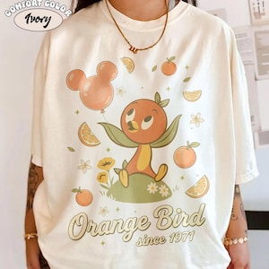 Vintage Disney Orange Fågelskjorta, Epcot Flower and Garden Festival 2026 T-shirt, Retro Walt Disney World Citrus Bird-skjortor, Disneyland-resa Ivory/Natural/Sand